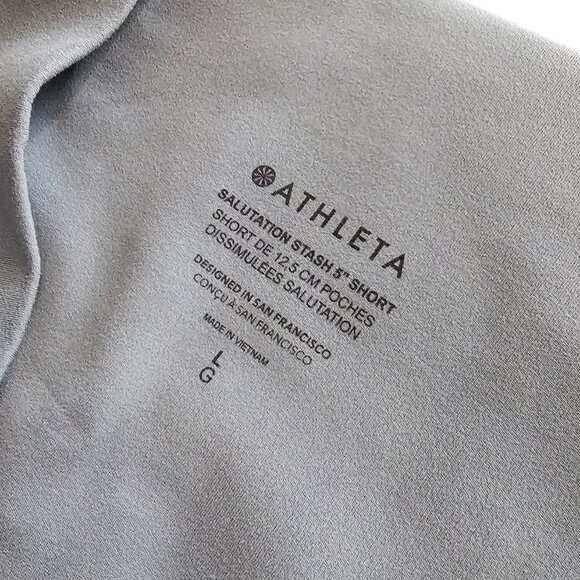 Athleta Womens Salutation Stash 5" Short, Athletic, Green Blue, Size Large - Picture 7 of 7